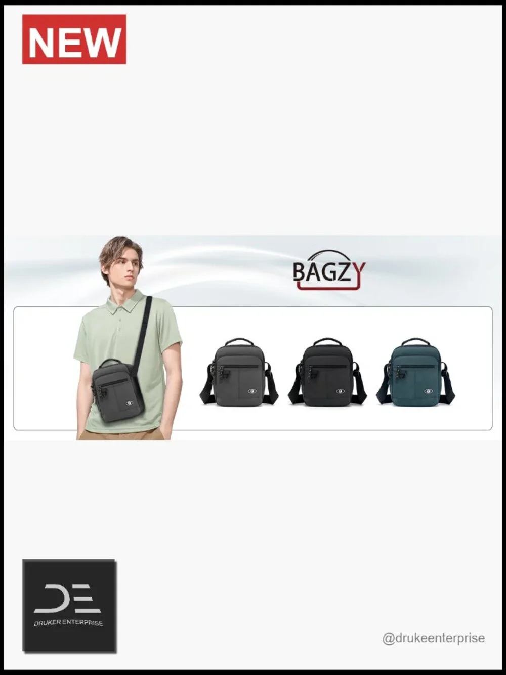 Waterproof Nylon Crossbody Messenger Bag for Men Tablet Shoulder Bag Work Travel
